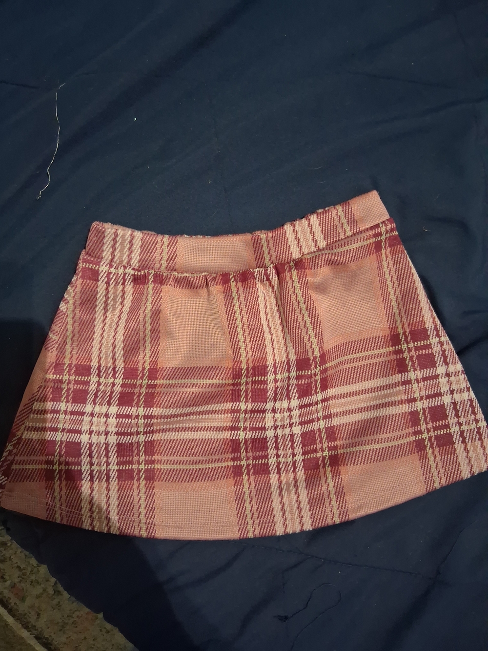 btween Pink Plaid A-Line Mini Skirt